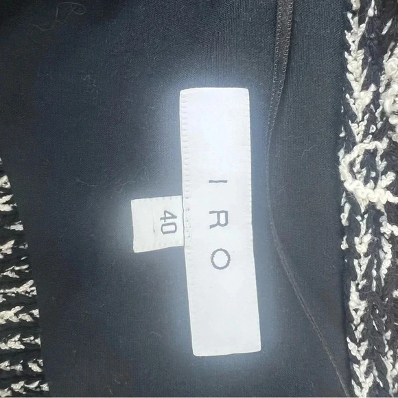 IRO Azure Black and White Open Front Tweed Blazer Womens EU 38 US 6 - Picture 8 of 10